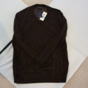 Men's Merlino Wool Blend Sweater Dark Brown XL